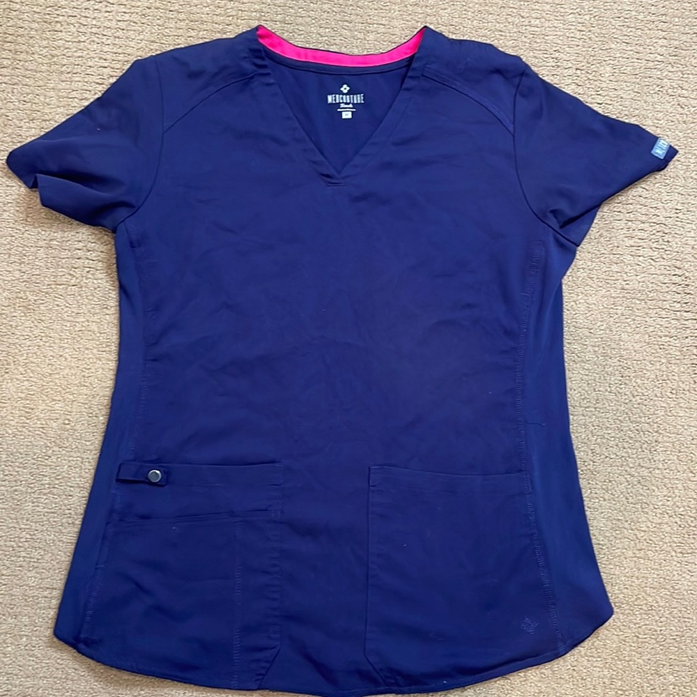 Med couture scrub top navy blue new medium